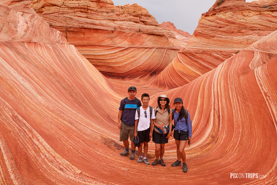 Xue's Family at The Wave, Coyote Buttes North, AZ, USA
