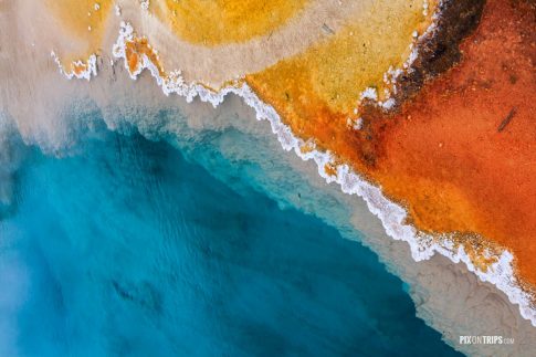Abstract colors of hot spring in Yellowstone National Park - Pix on Trips