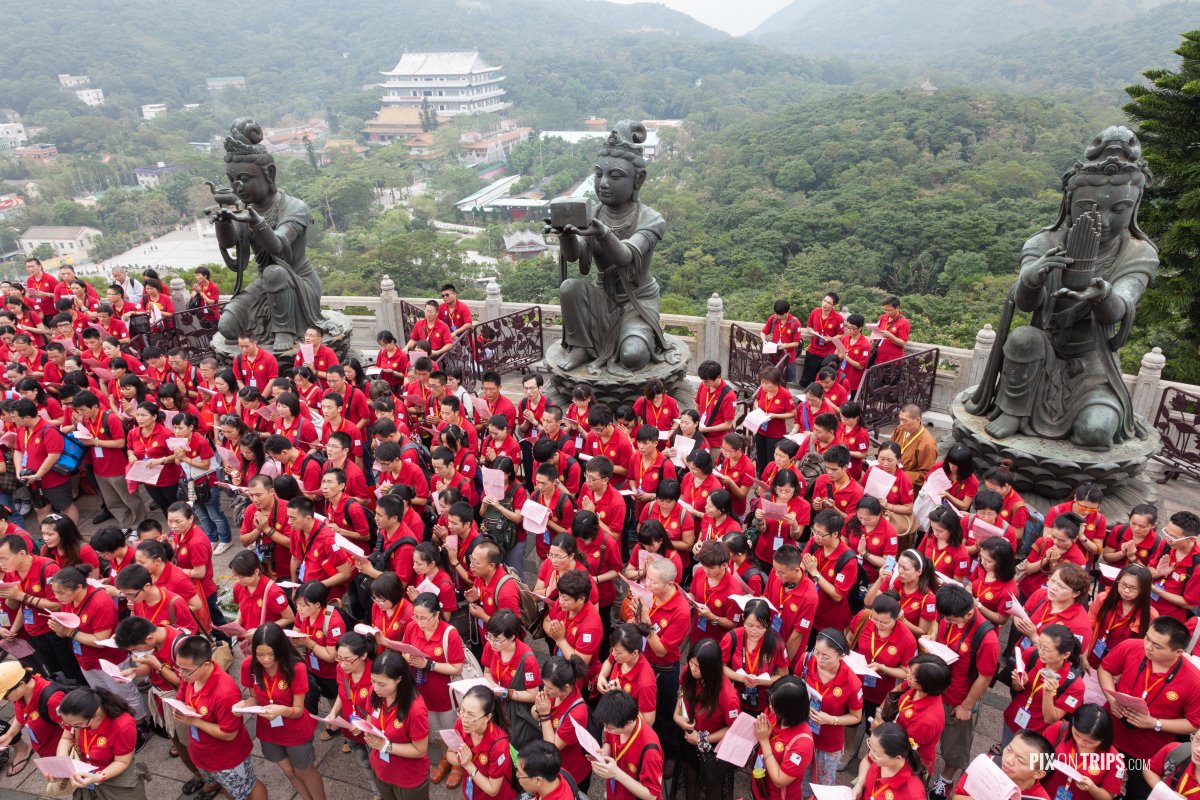 Worshipers at Tian Tan Buddha, Hong Kong, China - Pix on Trips