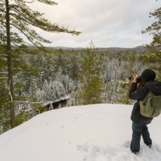 Young woman takes photo in winter - Pix on Trips