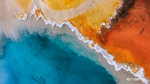 Abstract colors of hot spring in Yellowstone National Park