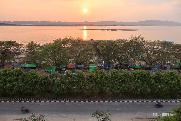 Panoramic view of Ayarwaddy River, Mandalay, Myanmar