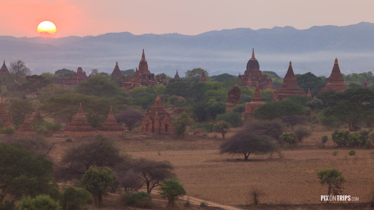 Sunset from North Guni Pagoda, Bagan, Myanmar - Pix on Trips