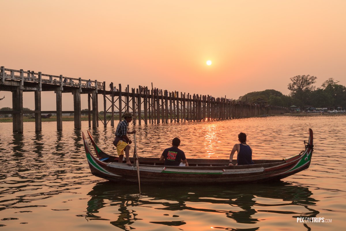U Bein Bridge at sunset, Mandalay, Myanmar - Pix on Trips