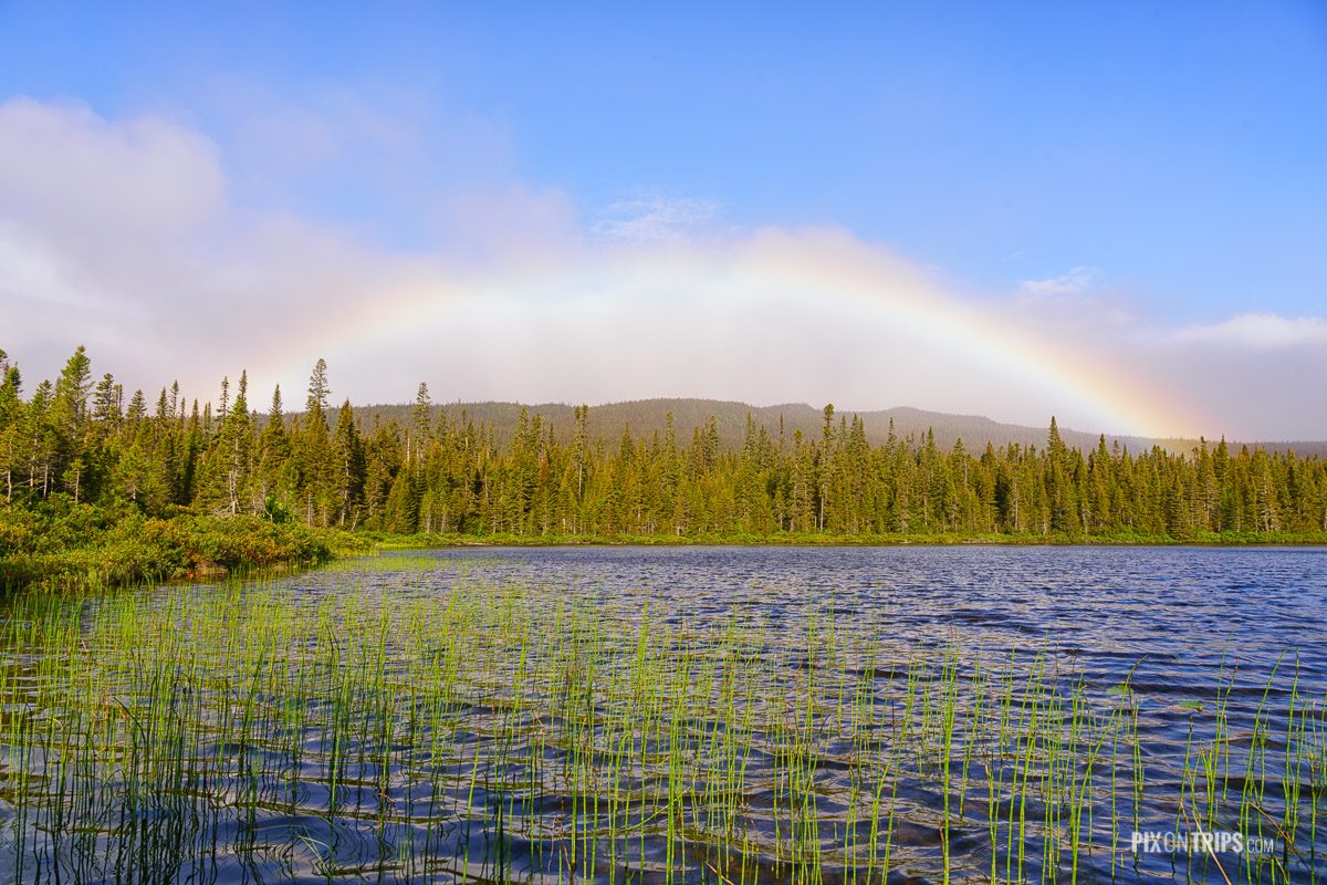 Rainbow at Lac à Pierre, Parc National de la Gaspesie - Pix on Trips