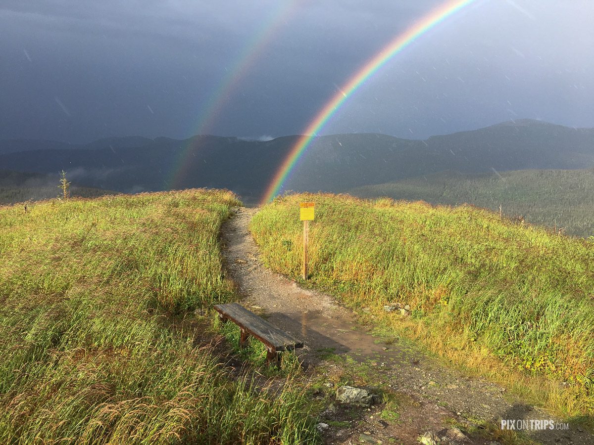 Rainbow at the summit of Mont Ernest Laforce